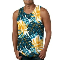 Vivianyo HD Mens Cisterna za čišćenje novih modnih ležernih muških ljetnih cvjetnih havajska Camisole