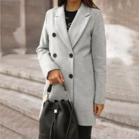 Uhnddy jackets za žene, žena umjetna vuna elegantna kaput s vitkim ženskim dugim kaputom odjeća jakna