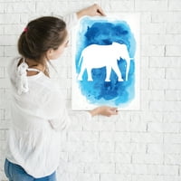 Americanflat akvarel plavi slont od Jetty Ispise Stav otisak