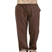 Capreze muške hlače elastične struke pantalone sa čvrstim bojama ugrađene loungewebrower Crdstring smeđe