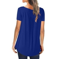 Odjeća Ljetna prodaja Ženska bluza Leisure Gumb Up Ljeto Henley Košulje okrugli vrat Kratki rukav Swirt