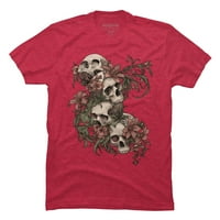 Vrt lubanja Muški Crveni Heather Graphic Tee - Dizajn ljudi 2xl