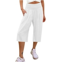 AirPow ženske pantalone Ženske labave široke hlače za noge visoke struke ravno hlače Ležerne hlače Hlače