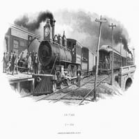 Lokomotiva, C1870. N'On vreme. ' Čelik graviranje iz američke novčanice, C1870. Poster Print by