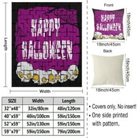 Halloween Dekorativni pokrivač s jastukom, BAT lubala pokrivač za spavaću sobu Décor, 162,59x79 ''