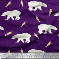 Soimoi smeđa pamučna poplin tkanina pada zvijezda i polarni medvjed životinjski otisak šivaći tkaninu
