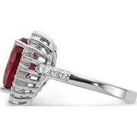 Sterling Srebrni Cheryl Rhod-PL stvorio je rubin i cz srčani prsten izrađeni u Kini QCM476-7