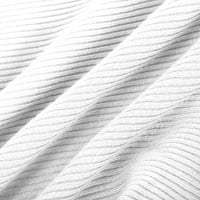 WAVSUF džemperi za žene plus veličine zimskog čišćenja casual v-izrez dugih rukava čvrsti pleteni bijeli