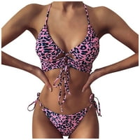 Zrbywb Ženski kupaći kostimi Bikini odijelo Modne žene V-izrez Print Bikini Push-up Pad kupaći kostimi