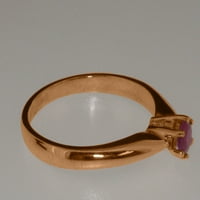 Britanci napravio je 10k ružični zlatni prirodni rubin ženski prsten za angažman - veličine opcije -