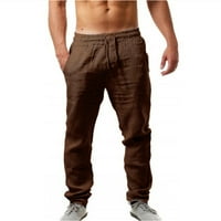 Casual pantalone za muškarce elastične hlače Čvrste boje prozračne pamučne labave pantalone