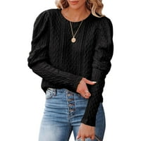 Simplmasygeni Ženski pulover dugih rukava sa dugim rukavima i zimski ležerni okrugli vrat Pulover bluza