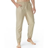 Honeeladyy muške posteljine hlače Ležerne prilike labave lagane vučne elastične struk ljetne hlače na