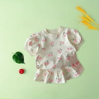BJUTIR Dvije odijelo za djevojčice Toddler Baby Girls Outfits & Set Short rukava crtani uzorak voća
