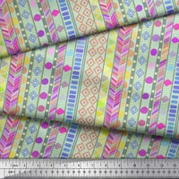 Soimoi Green Rayon tkanina Aztec Geometrijska tiskana tkanina od dvorišta široka