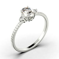 Minimalistički 2. karat ovalni rez jednostavni dijamantski moissan zaručni prsten, klasični vjenčani