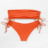 Singreal Women Bandeau kupaći kostim kravate bočni rebrasti bikini Set Tankini
