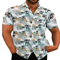 Ljetne majice na plaži za muškarce Ležerne prilike Havajska majica Okrenite majice Bijeli XL