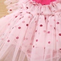 Meihuida Baby Girls Dan Valentinova sjajni točkice ruffle rukave prednje prednje romper tutu haljina