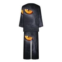 Halloween ponude za žene pidžame za žene mačje oči print dugih rukava noćna odjeća Soft Pajamas Loungewear