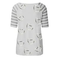 Ženske bluze Žene Casual Loress Majice Kratki rukav modni srčani tisak T-majice Tee