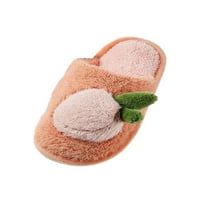 Eloshman za odrasle djece tople cipele na plišani klizač fleece Fuzzy papuče spavaća hrana prozračna kućna cipela ugodna crvena 5,5-6