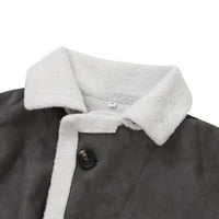 Muškarca krzna runa mješavaju smeđe boje kaputa od kaputa od kaputa od kaputa, topla flaffna jakna Outerwear