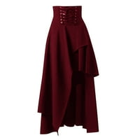 Jiyugala suknja za žene Steampunk gotička odjeća Vintage pamučne crne čipke