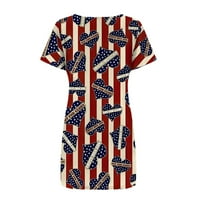 Dan nezavisnosti Snoarin Ljetne haljine za žene Ljeto Vintage Ležerne prilike tiskane modne haljine