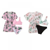 Djevojčice kupaći kostim Print Halter Cindestring Side Bikini set sa poklopcem Up Dječja djevojka Plaža