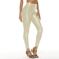 Yubatuo hlače za žene Čvrsta boja visoka struka četiri bočna elastična dizanja seksi seksi gamaše kožne