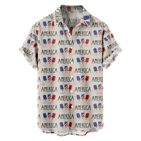 4. jula muške havajske košulje SAD Nacionalna košulja za zastave Grafički 3D košulja dnevni odmor za