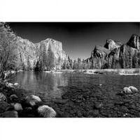 Posteranzi PDdus05ami California Yosemite dolina Pogled iz banke Merced River Poster Print Auto Miller