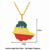 Etiopska zastava i lav Karta Privjesni ogrlice Žene Muška nakit