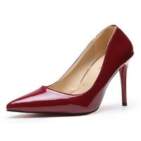 Ženske haljine cipele na pumpama Stiletto visoke pete Udobne žene uperene nožnog vina crvena 5,5