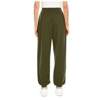 Azrijski ženski pasti modne hlače, ženske sportske hlače pantalone jogging tweatpants jogger hlače vojska zelena veličina l U prodaji