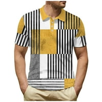 Muška golf majica Casual Sports V izrez rebrasti ovratnik kratki rukav modni casual pune boje obične