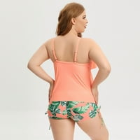 Ženska kupaćim kostim u obliku veličina čipke gore vrpce PEPLUM Split Bikini kupaći kostim bokserice