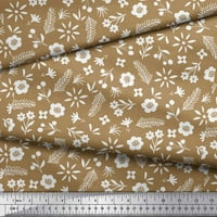 Soimoi Brown Viskoza šifonska tkanina list cvjetna otisnuta zanatsko tkanina od dvorišta široko