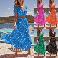 Ženske polka točkice odjeća za plažu V-izrez gornji dio elastične struk suknje