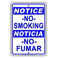 OBAVIJEST Ne pušenje Noticia Nema upozorenja o furmaru Aluminijski metal 8 X12 Potpisna ploča