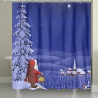 Božićne tuširane zavjese Vintage Buffalo Plaid Curtains Curtains Vodootporna zima Xmas Turistička tuša