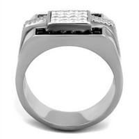 Luxe nakit dizajnira muški prsten od nehrđajućeg čelika sa crnim mlaznim kristalnim i čistom kamenjem