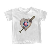 Dojenčad sitni otvor bijeli Chicago Cubs Majica za srce