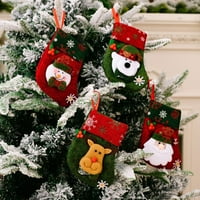 Lierteer Božićne čarape Mini čarape Xmas Tree Viseći dekor Santa Claus Candy poklon torba