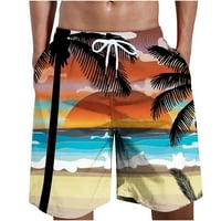 Dyegold Swim kratke hlače Muškarci Ljetni casual elastični struk navlaka gužve na havajskim printom