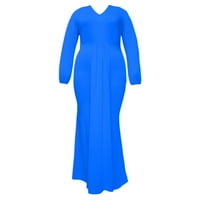 V izrez Mini haljina Ženska casual haljina s dugim rukavima Srednja haljina rastezanje Bodyco maxi haljina