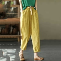 Caicj teretne hlače za žene hlače i pantalone Solični elastični ženski pojačani džep labave hlače hlače