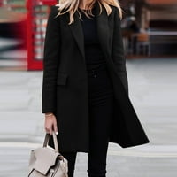 Ženski sportski kaputi Slim Fit džepni stražnji prorez ženske jakne odijelo Black XL