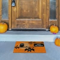 Wovilon Halloween prostirka vrata, crni dvorac Prednji nosač vrata, bez klizanja gumene podloge, sretan